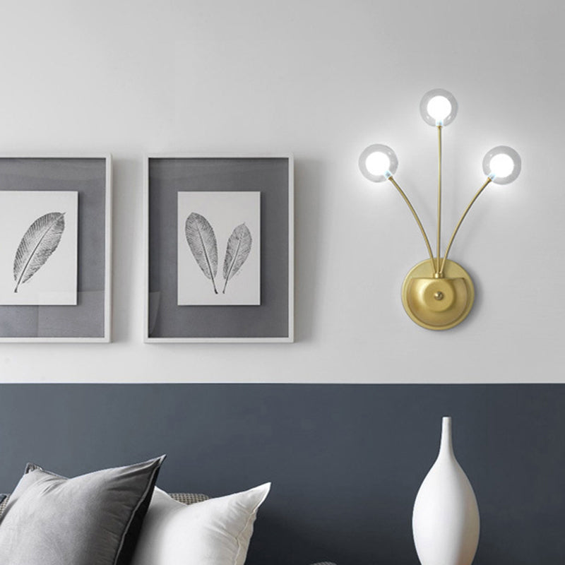 Shaded Living Room LED Wall Mounted Light Glass Nordic Simplicity Wall Lighting Fixture Clearhalo 'Cast Iron' 'Glass' 'Industrial' 'Modern wall lights' 'Modern' 'Tiffany' 'Traditional wall lights' 'Wall Lamps & Sconces' 'Wall Lights' Lighting' 2206097