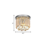 Drum Flush Mount Light Contemporary Rectangular-Cut 2/4/6 Lights Chrome Ceiling Light, 8.5"/12"/16" Dia Clearhalo 'Ceiling Lights' 'Close To Ceiling Lights' 'Close to ceiling' 'Flush mount' Lighting' 220627