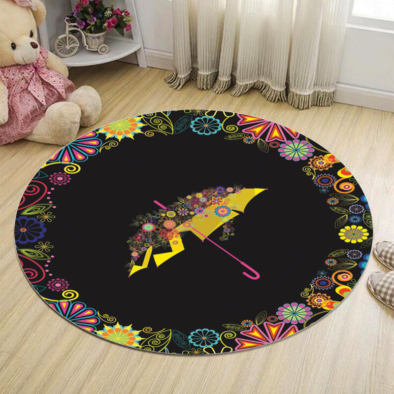 Abstract Bedroom Rug Multi Colored Cartoon Animal Print Indoor Rug Polypropylene Non-Slip Pet Friendly Carpet Black Clearhalo 'Area Rug' 'Rug' 2207977