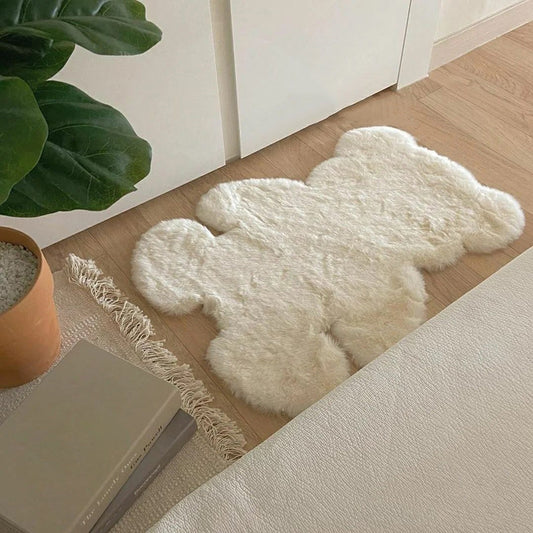 Bear Shape Plain Rug Multi Color Calming Area Carpet Cotton Blend Pet Friendly Machine Washable Rug for Kids Bedroom Clearhalo 'Area Rug' 'Rug' 2207994