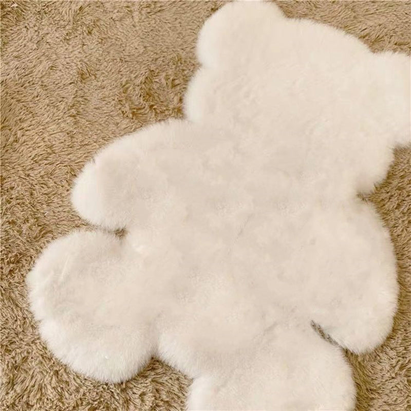 Bear Shape Plain Rug Multi Color Calming Area Carpet Cotton Blend Pet Friendly Machine Washable Rug for Kids Bedroom Beige Clearhalo 'Area Rug' 'Rug' 2207997