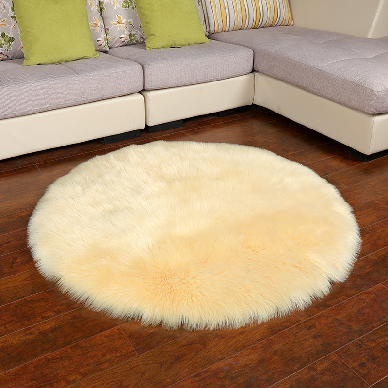 Modern Solid Color Rug Multi Colored Shag Indoor Rug Anti-Slip Backing Washable Carpet for Room Decor Apricot Clearhalo 'Area Rug' 'Casual' 'Rugs' Rug' 2208294