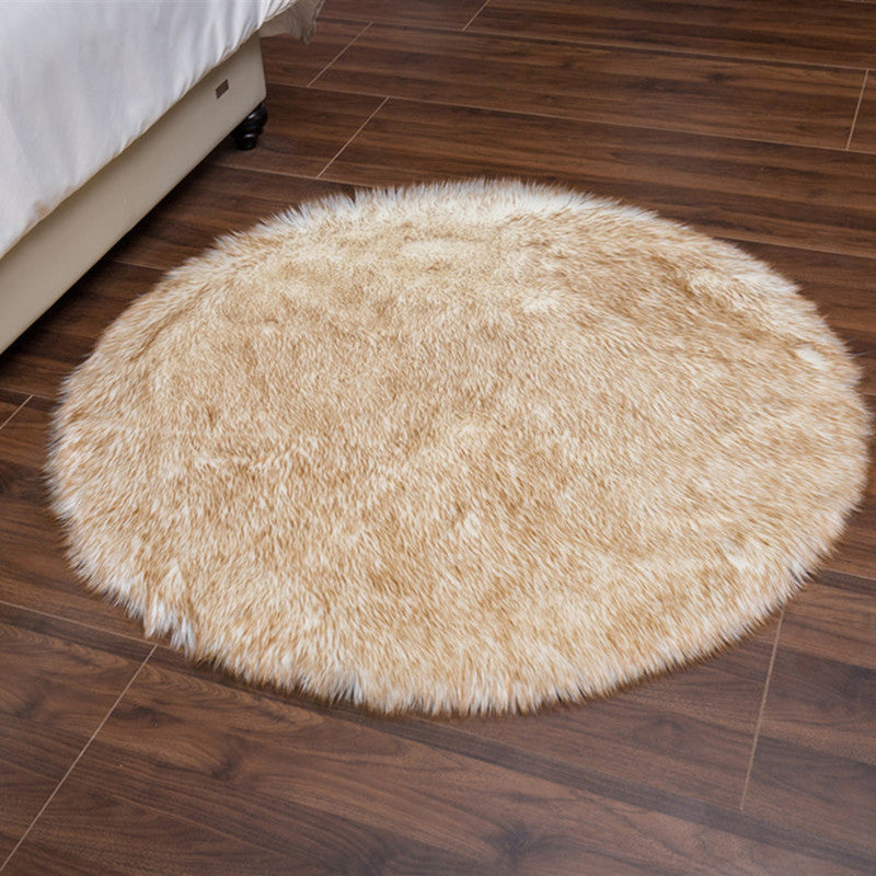 Modern Solid Color Rug Multi Colored Shag Indoor Rug Anti-Slip Backing Washable Carpet for Room Decor White-Gold Clearhalo 'Area Rug' 'Casual' 'Rugs' Rug' 2208296