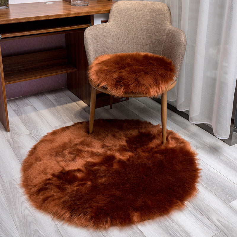 Contemporary Room Decoration Rug Multi Color Plain Carpet Faux Fur Anti-Slip Backing Pet Friendly Rug Light Brown Clearhalo 'Area Rug' 'Casual' 'Rugs' Rug' 2208368