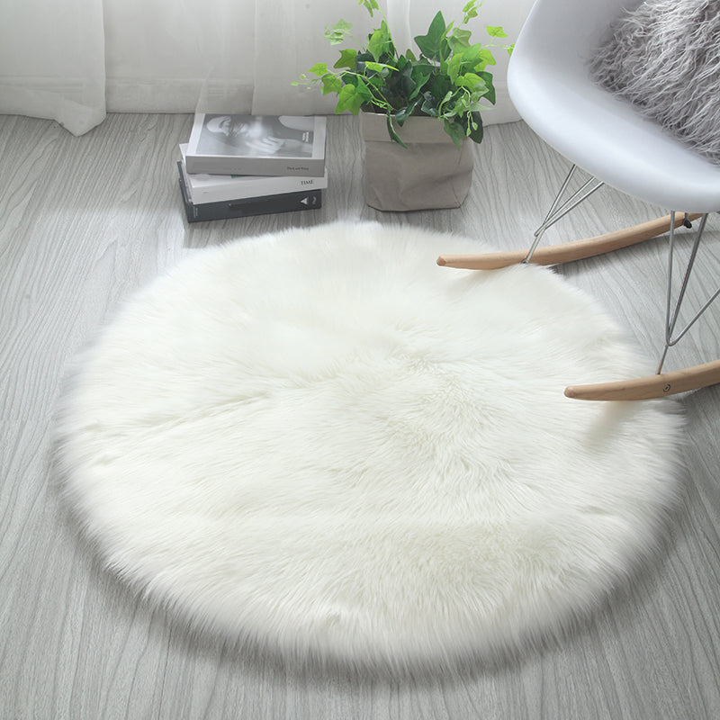 Simple Living Room Rug Multi-Colored Plain Carpet Shag Washable Pet Friendly Indoor Rug White Clearhalo 'Area Rug' 'Casual' 'Rugs' Rug' 2208394