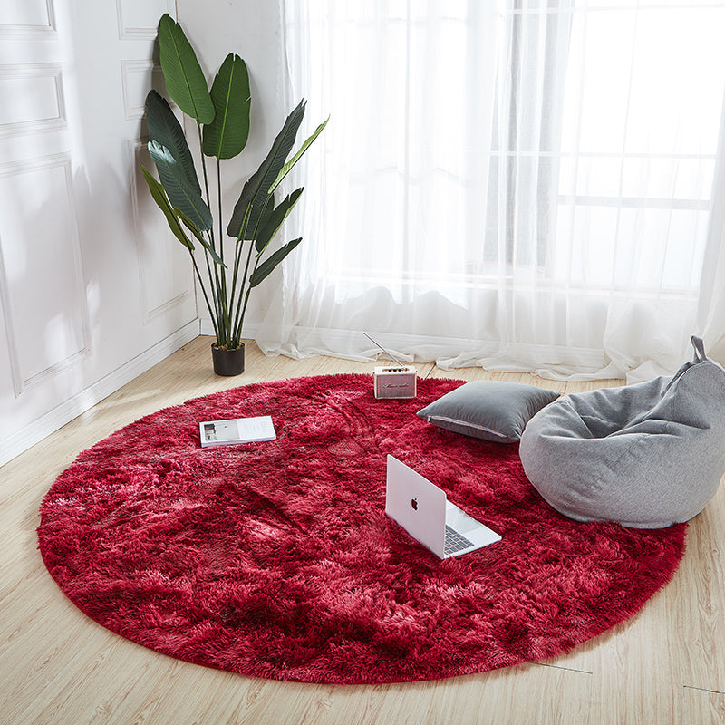 Comfort Bedroom Rug Multi Colored Tie Dye Print Carpet Fluffy Anti-Slip Backing Area Rug Burgundy Clearhalo 'Area Rug' 'Casual' 'Rugs' Rug' 2208420