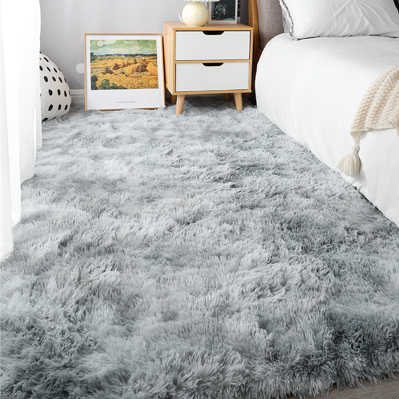 Relaxing Bedroom Rug Multi Colored Tie-Dye Printed Area Rug Faux Fur Anti-Slip Backing Washable Indoor Rug White-Gray Clearhalo 'Area Rug' 'Casual' 'Rugs' Rug' 2208623