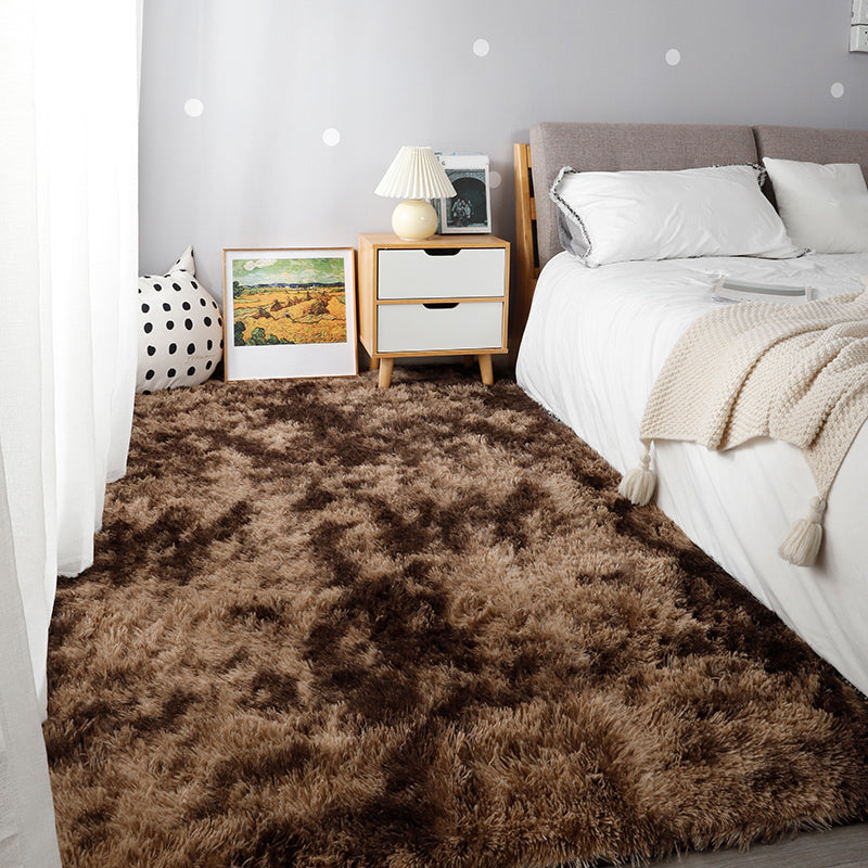 Relaxing Bedroom Rug Multi Colored Tie-Dye Printed Area Rug Faux Fur Anti-Slip Backing Washable Indoor Rug Coffee Clearhalo 'Area Rug' 'Casual' 'Rugs' Rug' 2208635