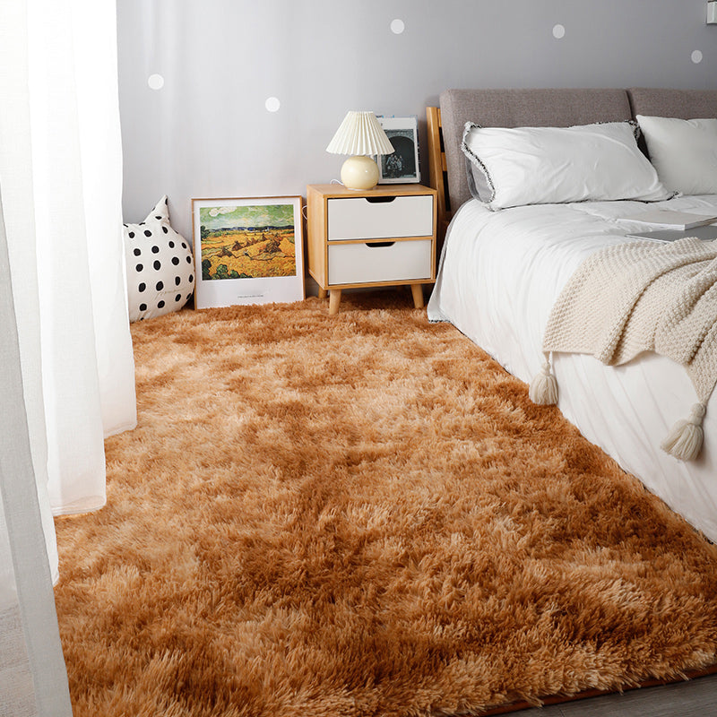 Relaxing Bedroom Rug Multi Colored Tie-Dye Printed Area Rug Faux Fur Anti-Slip Backing Washable Indoor Rug Khaki Clearhalo 'Area Rug' 'Casual' 'Rugs' Rug' 2208639