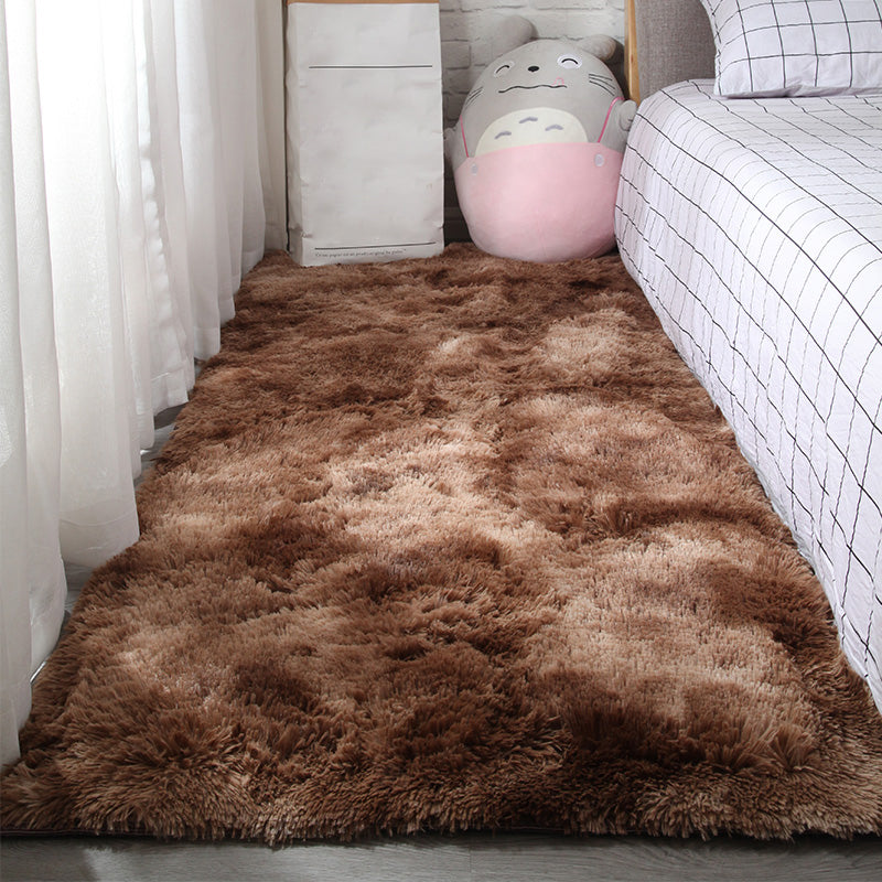 Multi-Colored Solid Color Rug Shag Relaxing Area Carpet Non-Slip Backing Washable Rug for Bedroom Coffee Clearhalo 'Area Rug' 'Casual' 'Rugs' Rug' 2208761