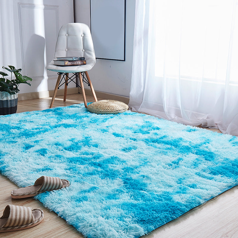 Cute Tie Dye Pattern Rug Multi Color Comfort Carpet Fluffy Stain-Resistant Anti-Slip Indoor Rug for Bedroom Sky Blue Clearhalo 'Area Rug' 'Casual' 'Rugs' Rug' 2208769