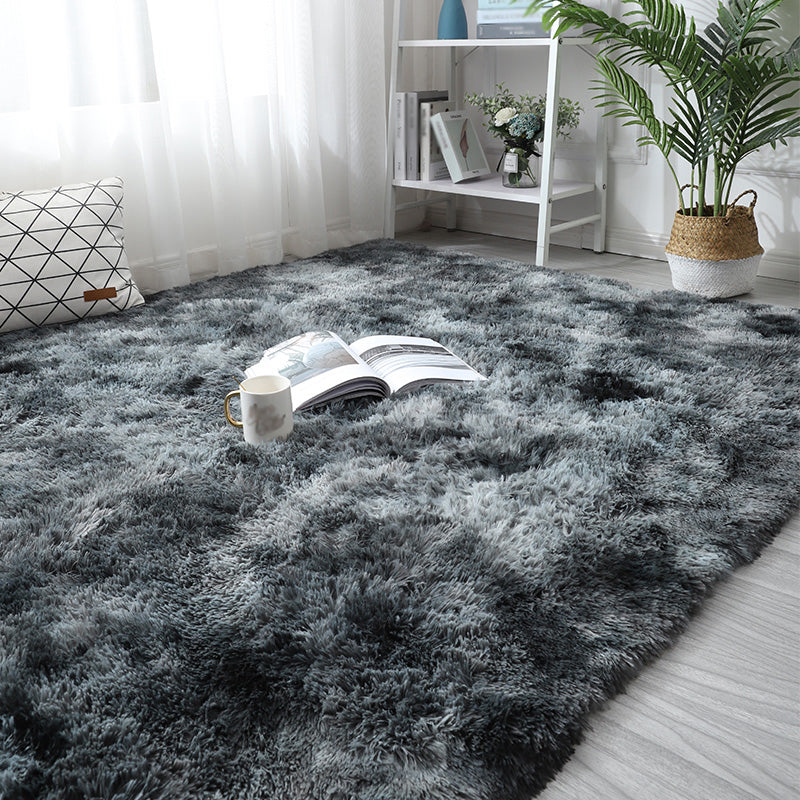 Casual Home Decor Rug Multi Colored Plain Area Rug Faux Fur Non-Slip Backing Easy Care Carpet Dark Gray Clearhalo 'Area Rug' 'Casual' 'Rugs' Rug' 2208812