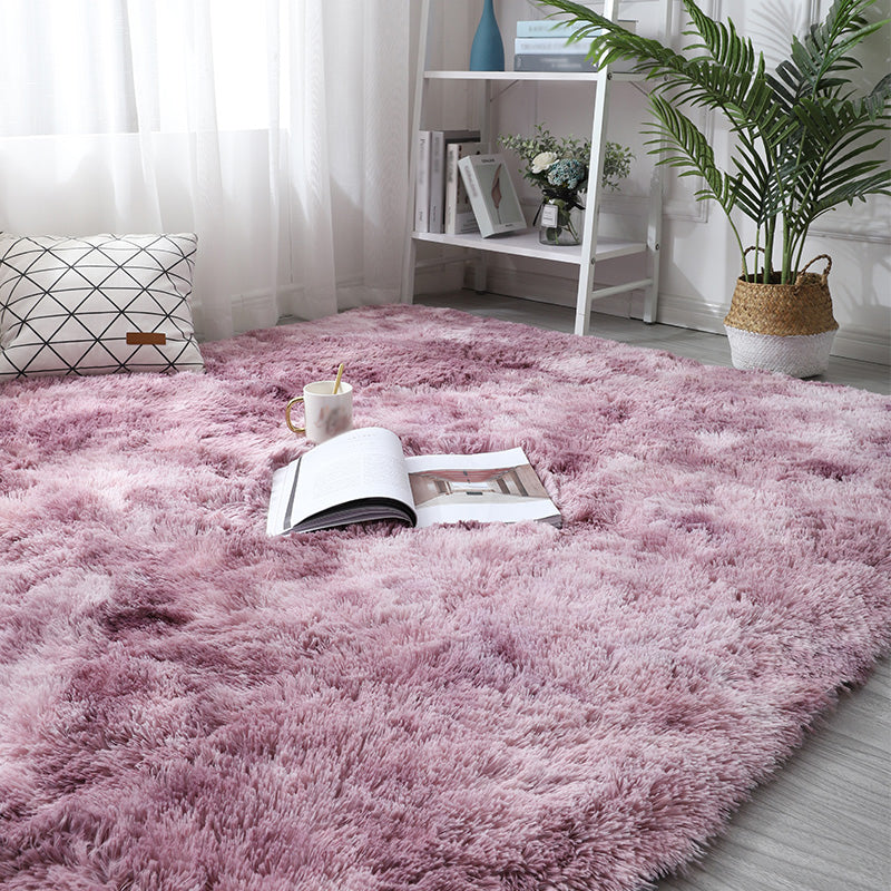 Casual Home Decor Rug Multi Colored Plain Area Rug Faux Fur Non-Slip Backing Easy Care Carpet Purple Clearhalo 'Area Rug' 'Casual' 'Rugs' Rug' 2208814