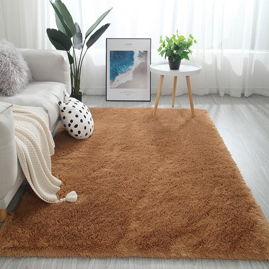 Multi Color Decoration Rug Nordic Plain Indoor Rug Faux Fur Anti-Slip Backing Washable Carpet Khaki Clearhalo 'Area Rug' 'Casual' 'Rugs' Rug' 2208882