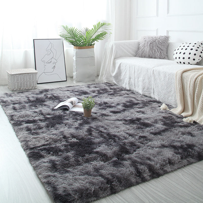 Multi Colored Stripe Print Rug Faux Wool Relaxing Area Rug Non-Slip Pet Friendly Carpet for Decoration Dark Gray Clearhalo 'Area Rug' 'Casual' 'Rugs' Rug' 2208931