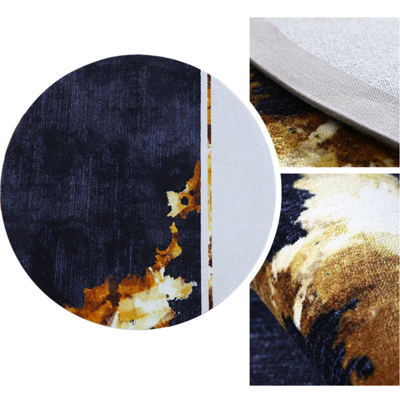 Unique Living Room Rug Multi Color Abstract Patterned Rug Polyster Anti-Slip Easy Care Area Carpet Dark Blue-White Clearhalo 'Area Rug' 'Rug' 2209055