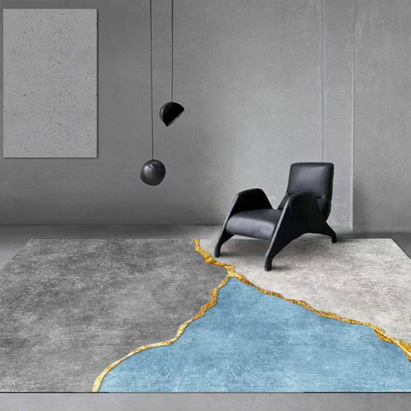 Trendy Living Room Rug Multi Color Abstract Print Carpet Polyster Anti-Slip Backing Stain-Resistant Rug Gray-Blue Clearhalo 'Area Rug' 'Rug' 2209230