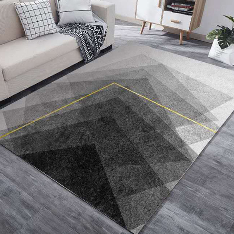 Trendy Living Room Rug Multi Color Abstract Print Carpet Polyster Anti-Slip Backing Stain-Resistant Rug Light Gray Clearhalo 'Area Rug' 'Rug' 2209234