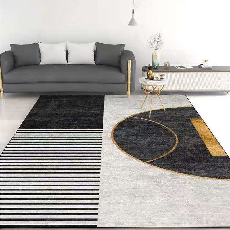 Trendy Living Room Rug Multi Color Abstract Print Carpet Polyster Anti-Slip Backing Stain-Resistant Rug Dark Gray Clearhalo 'Area Rug' 'Rug' 2209242