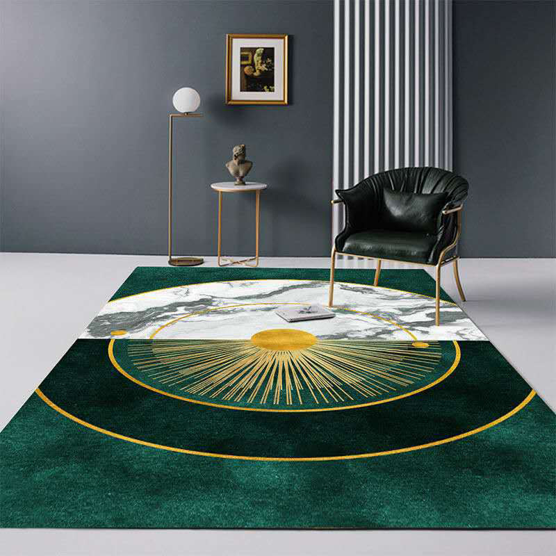 Trendy Living Room Rug Multi Color Abstract Print Carpet Polyster Anti-Slip Backing Stain-Resistant Rug White-Gold Clearhalo 'Area Rug' 'Rug' 2209243