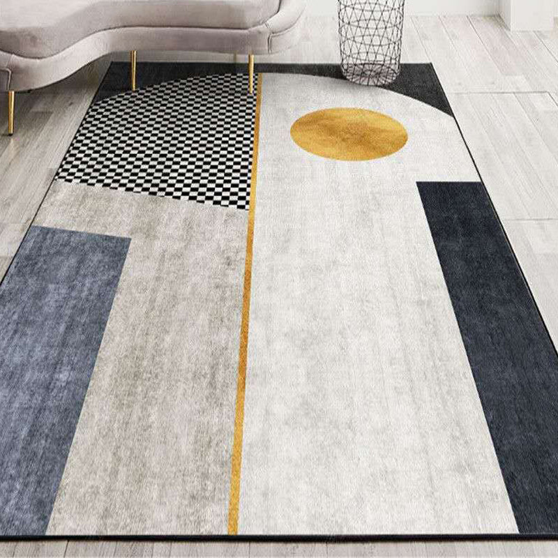 Trendy Living Room Rug Multi Color Abstract Print Carpet Polyster Anti-Slip Backing Stain-Resistant Rug Gold Clearhalo 'Area Rug' 'Rug' 2209251