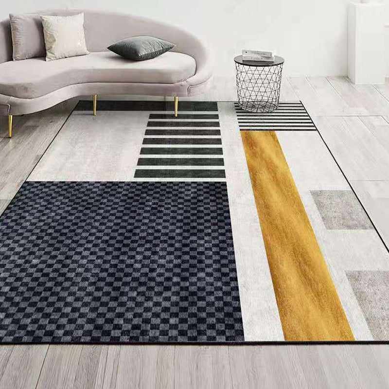 Trendy Living Room Rug Multi Color Abstract Print Carpet Polyster Anti-Slip Backing Stain-Resistant Rug Dark Blue-White Clearhalo 'Area Rug' 'Rug' 2209255