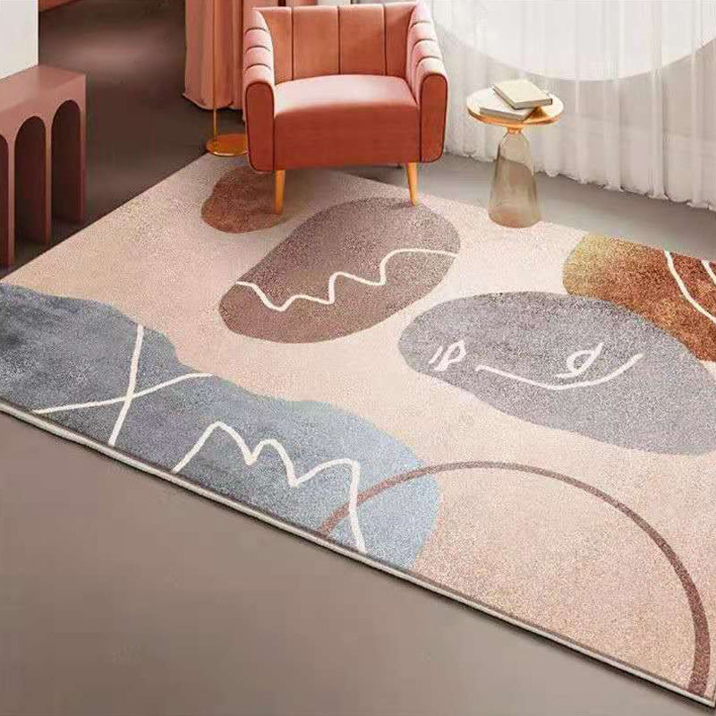 Trendy Living Room Rug Multi Color Abstract Print Carpet Polyster Anti-Slip Backing Stain-Resistant Rug Orange Clearhalo 'Area Rug' 'Rug' 2209261