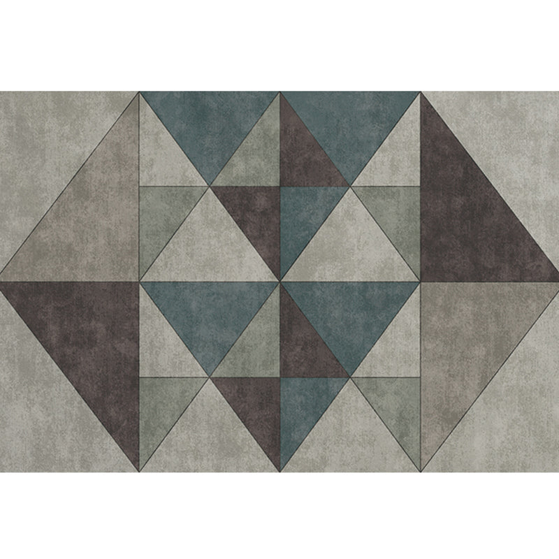 Unique Geometric Pattern Rug Multi-Color Cotton Blend Rug Anti-Slip Backing Easy Care Area Carpet for Bedroom Blue-Brown Clearhalo 'Area Rug' 'Rug' 2209270