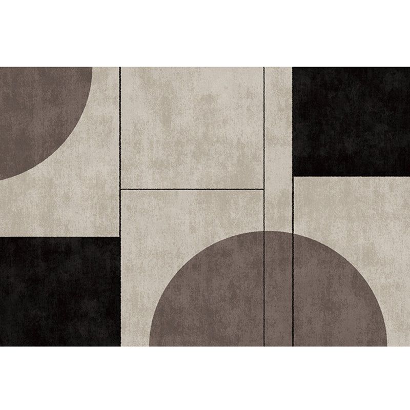 Unique Geometric Pattern Rug Multi-Color Cotton Blend Rug Anti-Slip Backing Easy Care Area Carpet for Bedroom Black-Gray Clearhalo 'Area Rug' 'Rug' 2209272