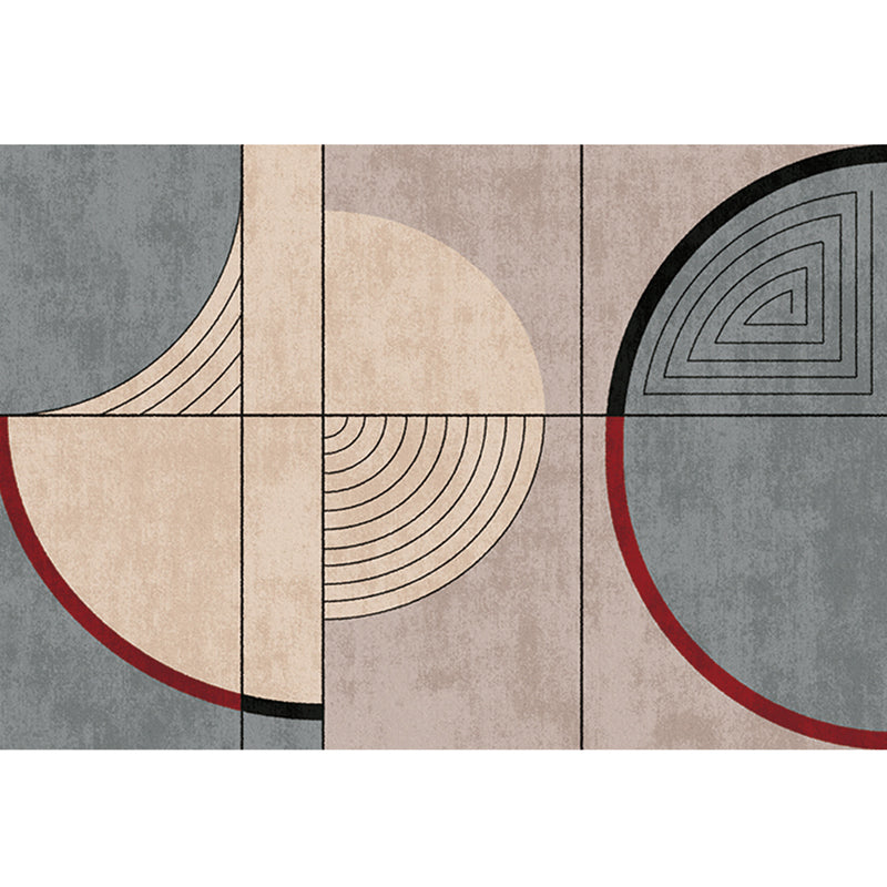 Unique Geometric Pattern Rug Multi-Color Cotton Blend Rug Anti-Slip Backing Easy Care Area Carpet for Bedroom Gray-Red Clearhalo 'Area Rug' 'Rug' 2209281