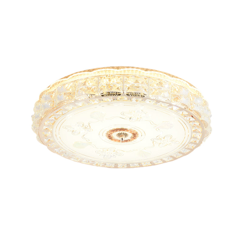 Contemporary LED Flush Mount Light with Crystal Shade Gold Square/Round Ceiling Light Fixture Clearhalo 'Ceiling Lights' 'Close To Ceiling Lights' 'Close to ceiling' 'Flush mount' Lighting' 220939