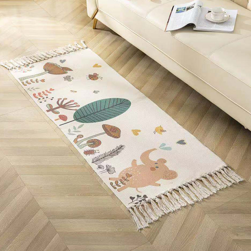 Classic Geometric Printed Rug Multi-Colored Cotton Blend Carpet Easy Care Washable Rug with Fringe for Bedroom Clearhalo 'Area Rug' 'Moroccan' 'Rugs' Rug' 2209471