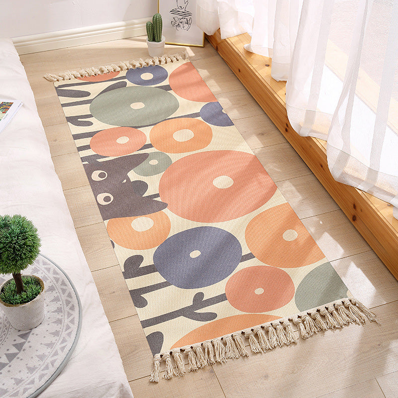 Americana Bedroom Rug Multi-Colored Geometric Print Area Rug Machine Washable Easy Care Carpet with Tassel Clearhalo 'Area Rug' 'Moroccan' 'Rugs' Rug' 2209502