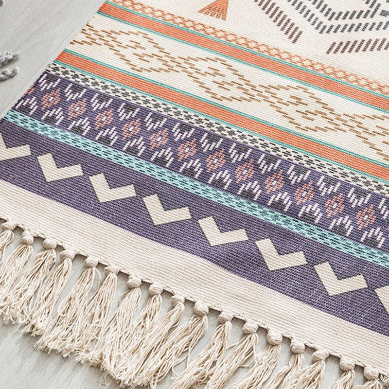 Vintage Boho Rug Multi Color Geo Patterned Carpet Machine Washable Stain-Resistant Rug with Fringe for Room Clearhalo 'Area Rug' 'Moroccan' 'Rugs' Rug' 2209507