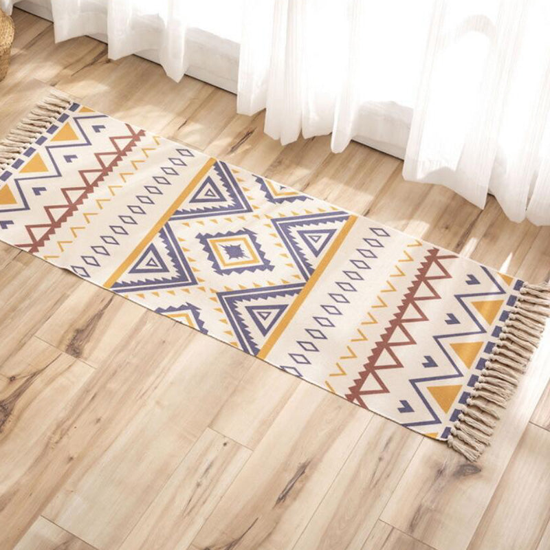 Vintage Boho Rug Multi Color Geo Patterned Carpet Machine Washable Stain-Resistant Rug with Fringe for Room Clearhalo 'Area Rug' 'Moroccan' 'Rugs' Rug' 2209524