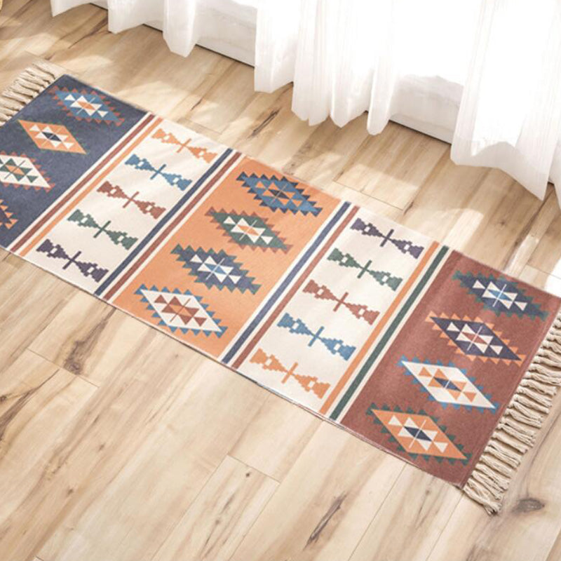 Vintage Boho Rug Multi Color Geo Patterned Carpet Machine Washable Stain-Resistant Rug with Fringe for Room Clearhalo 'Area Rug' 'Moroccan' 'Rugs' Rug' 2209525