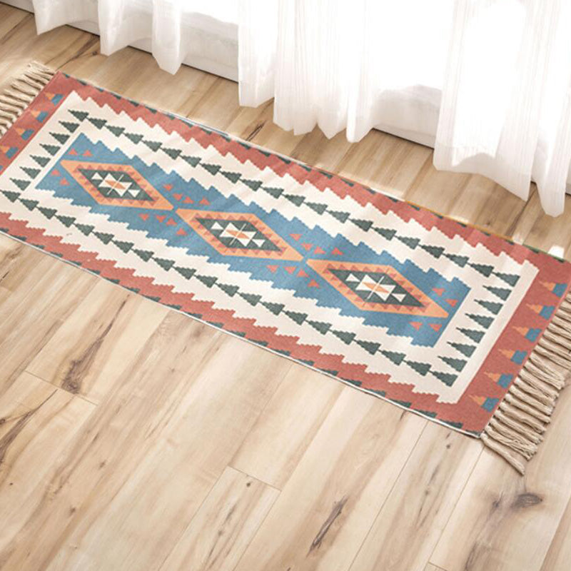 Vintage Boho Rug Multi Color Geo Patterned Carpet Machine Washable Stain-Resistant Rug with Fringe for Room Clearhalo 'Area Rug' 'Moroccan' 'Rugs' Rug' 2209529