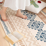 Southwestern Bedroom Rug Multi Color Tribal Pattern Area Rug Cotton Blend Machine Washable Stain-Resistant Carpet Clearhalo 'Area Rug' 'Moroccan' 'Rugs' Rug' 2209548