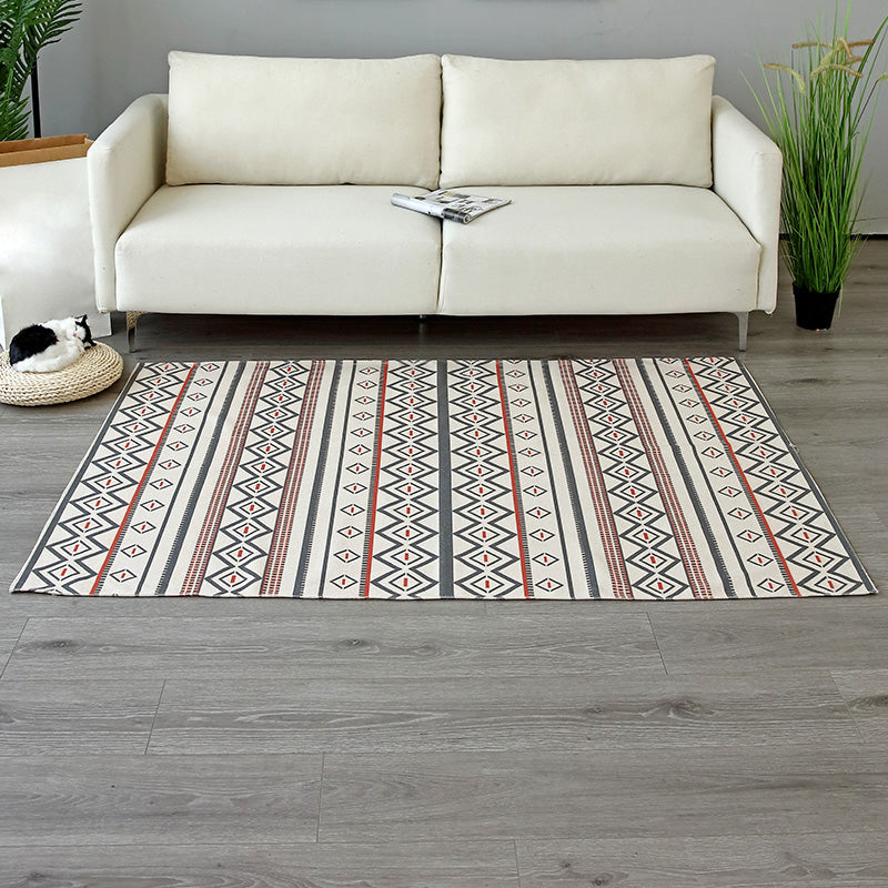 Vintage Tribal Patterned Rug Multi-Color Cotton Blend Carpet Machine Washable Environmental Area Rug with Tassel Gray-Red Clearhalo 'Area Rug' 'Moroccan' 'Rugs' Rug' 2209657