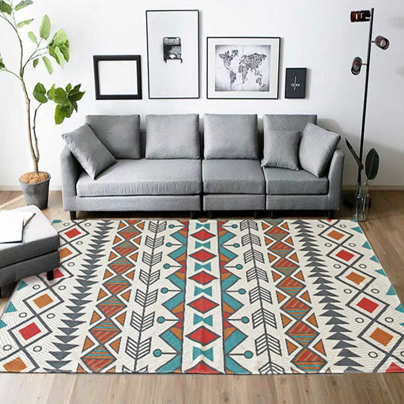 Western Decoration Rug Multi Colored Geo Patterned Area Carpet Cotton Pet Friendly Easy Care Indoor Rug Clearhalo 'Area Rug' 'Moroccan' 'Rugs' Rug' 2209663