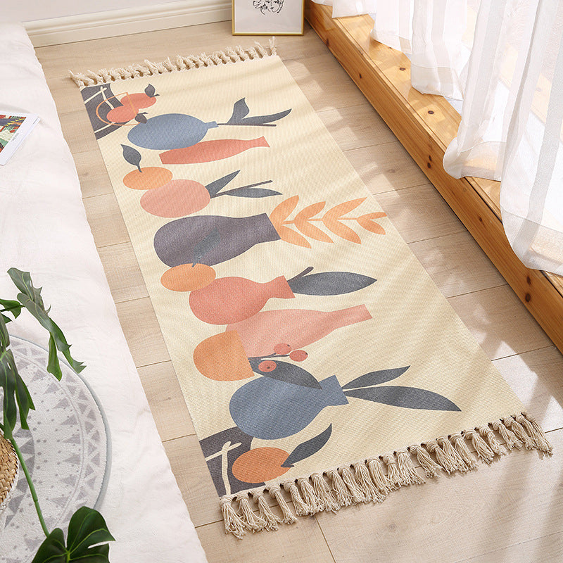 Multi-Color Moroccan Rug Polypropylene Geo Print Carpet Stain-Resistant Rug with Tassel for Bedroom Beige Clearhalo 'Area Rug' 'Moroccan' 'Rugs' Rug' 2209689