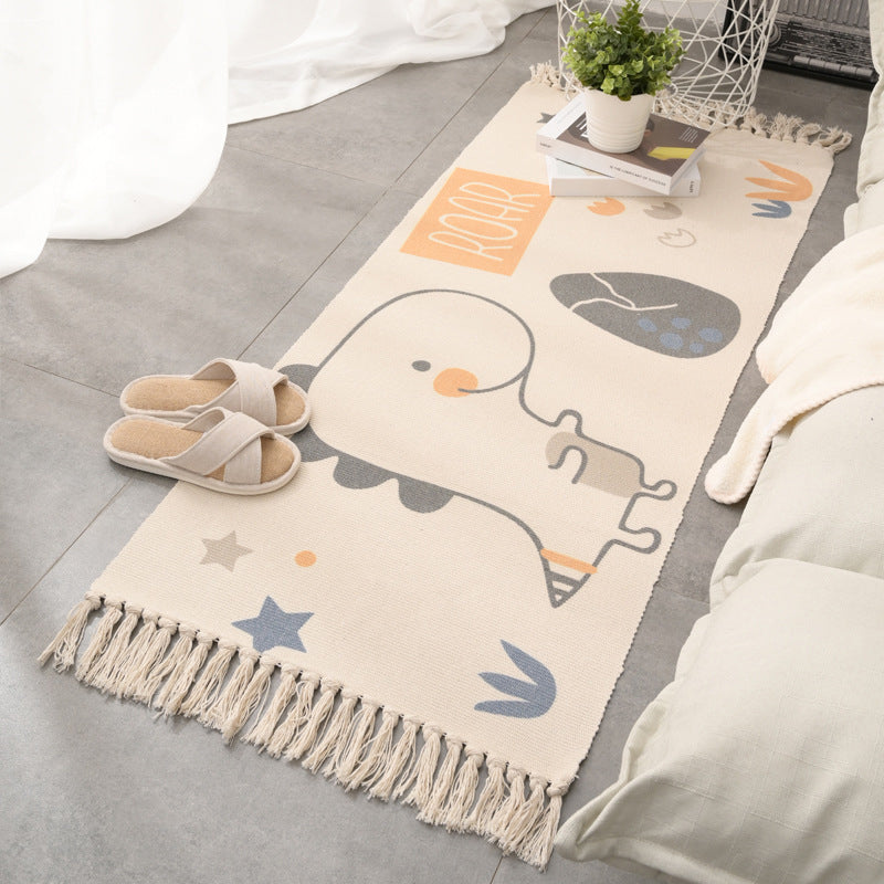 Relaxing Multi Color Retro Rug Cotton Patterned Carpet Machine Washable Indoor Rug with Tassel for Decor Clearhalo 'Area Rug' 'Moroccan' 'Rugs' Rug' 2209694