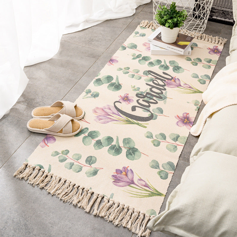Relaxing Multi Color Retro Rug Cotton Patterned Carpet Machine Washable Indoor Rug with Tassel for Decor Clearhalo 'Area Rug' 'Moroccan' 'Rugs' Rug' 2209702