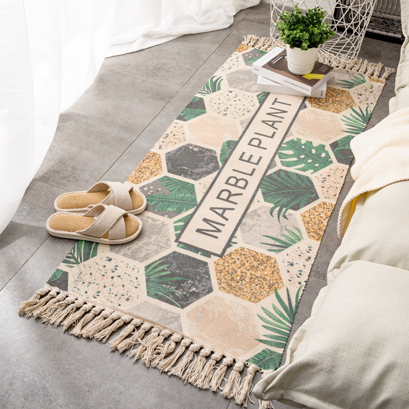Relaxing Multi Color Retro Rug Cotton Patterned Carpet Machine Washable Indoor Rug with Tassel for Decor Clearhalo 'Area Rug' 'Moroccan' 'Rugs' Rug' 2209708