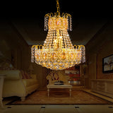 Crystal Flared Hanging Ceiling Light Modern 5 Lights Gold Chandelier Light for Living Room Clearhalo 'Ceiling Lights' 'Chandeliers' 'Modern Chandeliers' 'Modern' Lighting' 220990