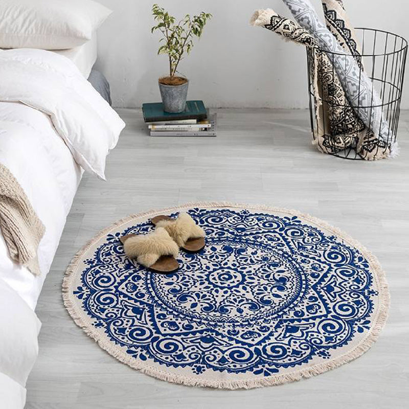 Multi-Color Bedroom Rug Vintage Tribal Symbols Area Carpet Polyster Easy Care Machine Washable Rug with Tassel Clearhalo 'Area Rug' 'Moroccan' 'Rugs' Rug' 2213110