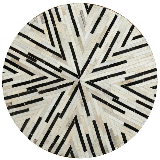 Multi Color Modern Rug Cowhide Geometric Print Carpet Pet Friendly Washable Indoor Rug for Living Room Black Clearhalo 'Area Rug' 'Modern' 'Rugs' Rug' 2213125