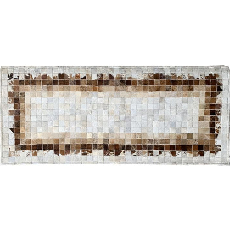 Brown Plaid Patterned Rug Cowhide Modern Area Carpet Pet Friendly Easy Care Handmade Indoor Rug for Room Brown Clearhalo 'Area Rug' 'Modern' 'Rugs' Rug' 2213301