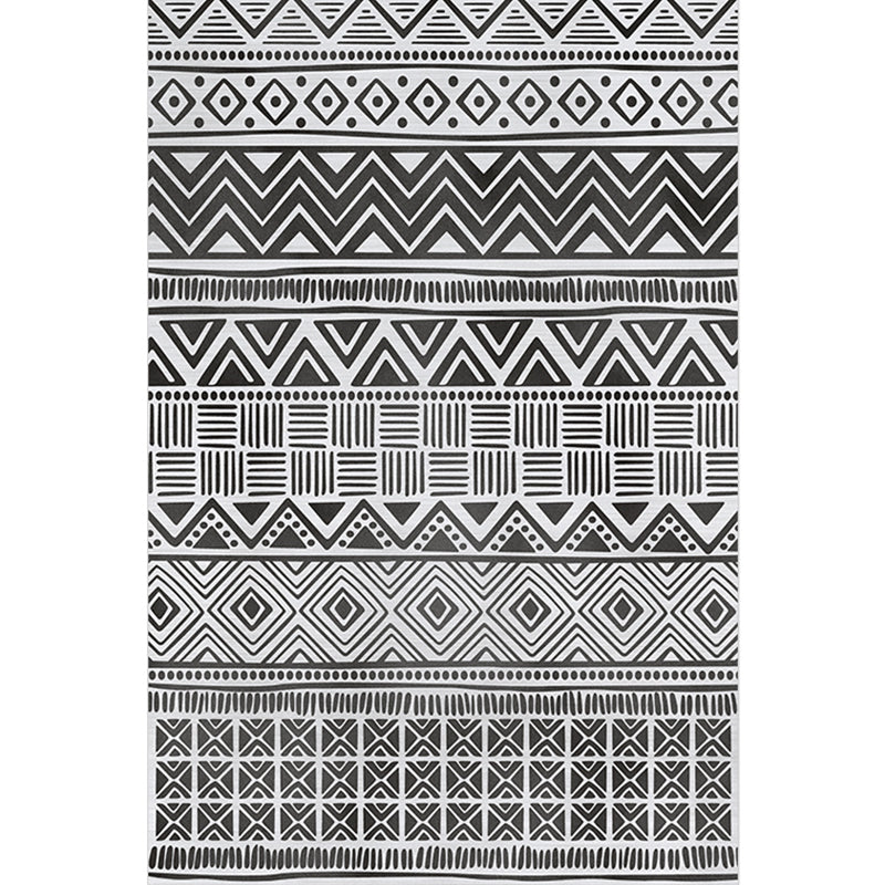 Moroccan Living Room Rug Multi Colored Geometric Printed Carpet Blended Pet Friendly Machine Washable Rug Black Clearhalo 'Area Rug' 'Modern' 'Rugs' Rug' 2213470