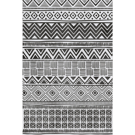 Moroccan Living Room Rug Multi Colored Geometric Printed Carpet Blended Pet Friendly Machine Washable Rug Black Clearhalo 'Area Rug' 'Modern' 'Rugs' Rug' 2213470